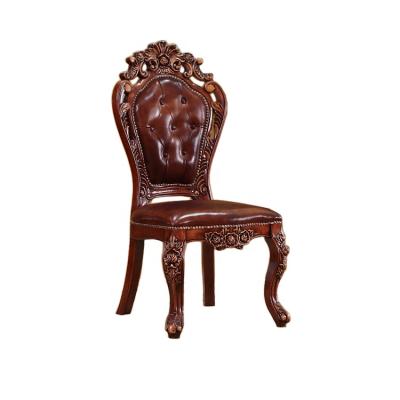 China Eco - Friendly Hotel Home Comfort Leather Wood Backrest Design Dining Chair for sale