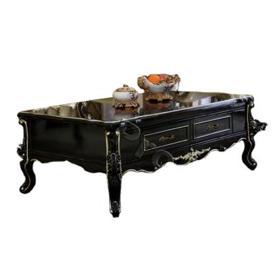 China Eco-friendly European Style Non-folding Wooden Hand Carved Coffee Table Eco-Friendly for sale