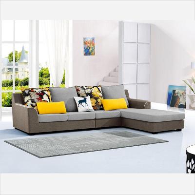 China Latest new soft wholesale cheap simple design L shape fabric corner sofa set for living room for sale