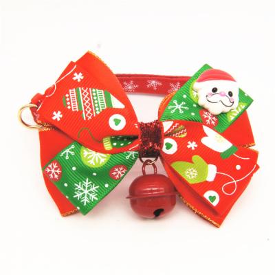 China Personalized Hot-selling Small and Medium Christmas Pet Collars Dogs Bow Collar Holiday Supplies Pet Collar for sale