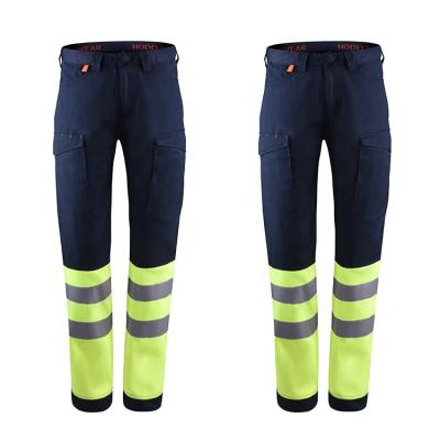 China 80% Polyester Custom Customer Logo Cargo Work Safety Pants Reflective Safety for sale