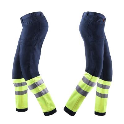 China 80% Polyester Customer Logo Waterproof Custom Work Safety Cargo Pants Reflective Men for sale