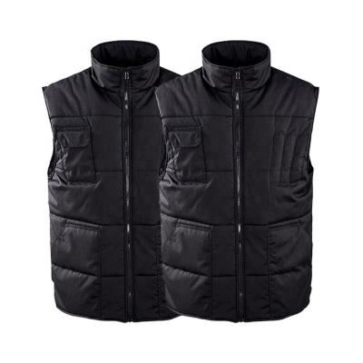 China Custom New Design Workwear Black Body Warmer Jacket Men Winter Cotton Vest Waterproof for sale