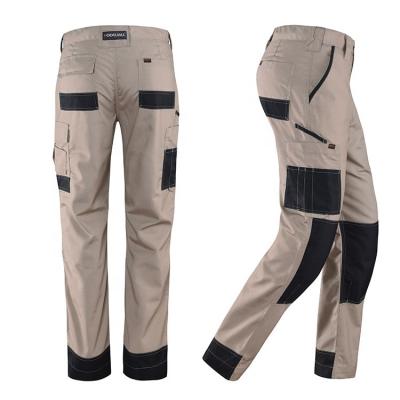 China Main fabric: 80% polyester 20% cotton work safety pants waterproof mens multi pocket work pants with knee pads for sale