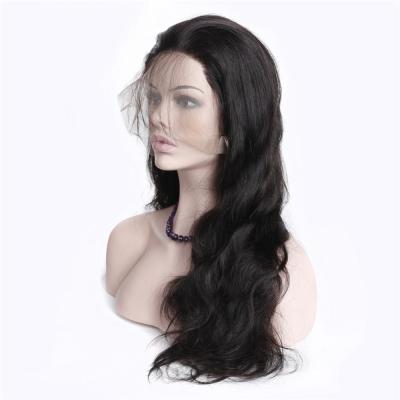 China Silky Straight Natural Brazilian Wave Body Wave Swiss Lace Front Human Hair Wig for sale