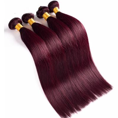 China Can Be Colored And Bundles 100% Brazilian Virgin Silky Changed Straight Hair 99J Burgundy Red Color Hair Design for sale