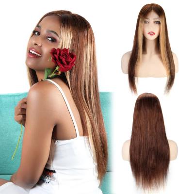 China Wave 4/27 Highlight 1B/27 Silky Straight Wig 13x4 Straight Lace Front Human Hair Wigs Piano Color Lace Closure Wig for sale