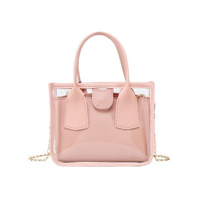 China New Jelly Purse Woman Bags Fashion Handbags Metal Chains Shoulder Bag 2021 Multifunctional Small Transparent Jelly Bag for sale