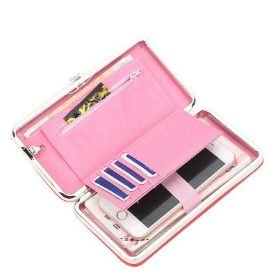 China Wholesale Waterproof Ladies Clips Phone Bag Credit Card Holder Wallet And Long PU Women Leather Wallets With Bow for sale