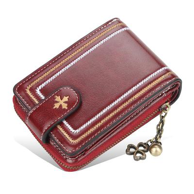 China New Design Cheap Women Short Wholesale Fashion Waterproof Small Ladies Card Holder PU Leather Coin Purse Ladies Wallet Case for sale