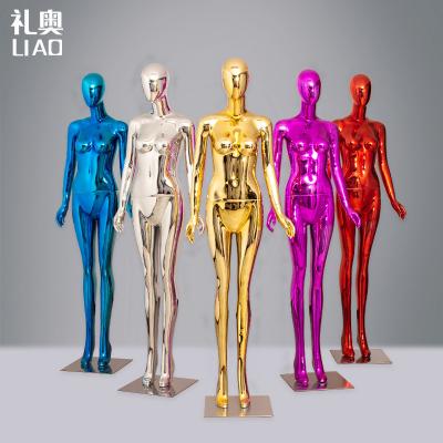 China Other Style New Style Fiberglass Female Chrome Color Red Blue Customizable Mannequin for sale