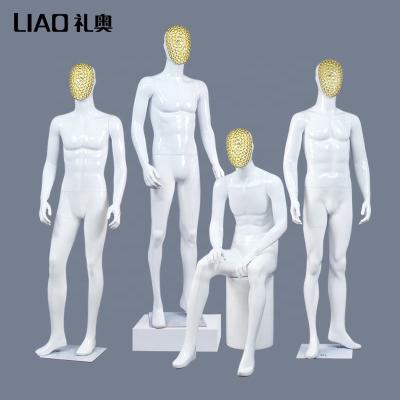 China Other High Glossy White Fashion Design Fiberglass Colored Beads Mannequin Male Male Man for sale