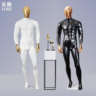 China Other Wholesale Boutique Luxury NEW Design 2022 Shinny Gold Silver Man Mannequins Show Fiberglass Male Mannequin for sale