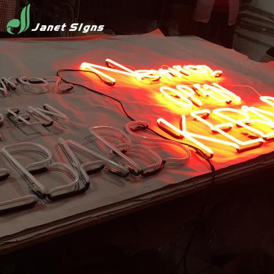 China Custom Glass And Metal Tube Frame Peace Love Neon Sign Letter Without Back for sale