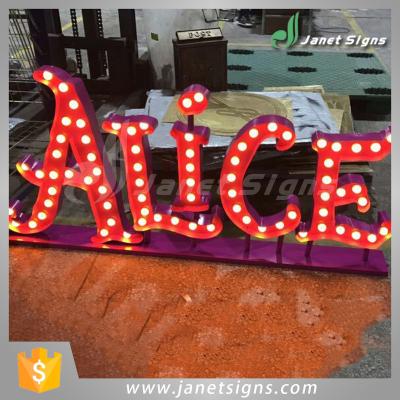 China exterior & Decoration Alibaba Jiangsu Factory Indoor Vintage Light Up Stainless Steel Marquee Channel Letter for sale