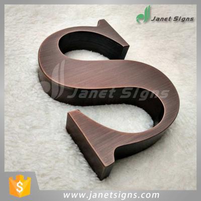 China Exterior Decoration Customized Stainless Steel 3d Letter Wall Mounted Channel Letters Without Light for sale