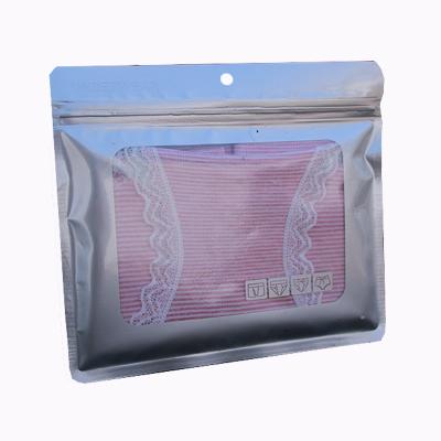 China Moisture Proof Silver General Pet Plastic Compound Underwear Packaging Transparent Ziplock Bag for sale