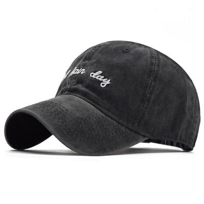 China Plain Men Women Plain Twill Low Profile Cotton Washed Baseball Cap Hat for sale