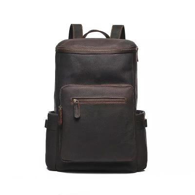 China High Quality Anti-theft 15.6 Inch Water Proof Logo OEM Mens Crazy Horse Genuine Leather Backpack Business Travel Laptop for sale