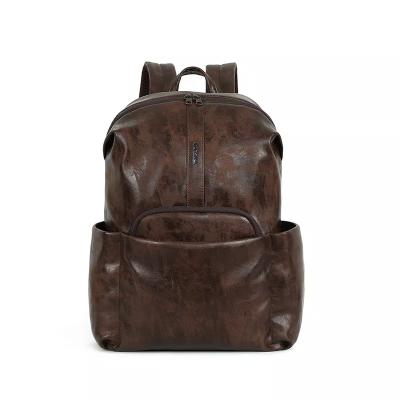 China 2023 Hot Sale Boys Business Men Sports Laptop Bag Luxury Custom Made PU Leather Backpack Travel Anti-theft for sale