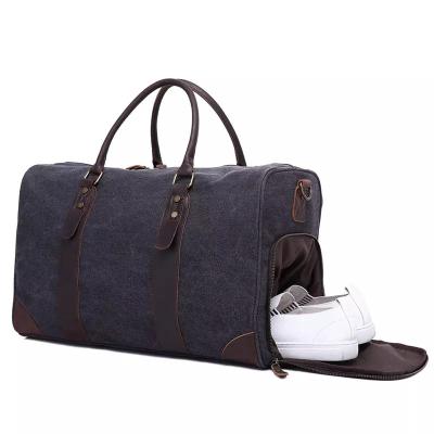 China Vintage Factory Supplier Duffel Bag Outdoor High Quality Stylish Genuine Leather Men Duffel Bag With Shoe Compartment for sale