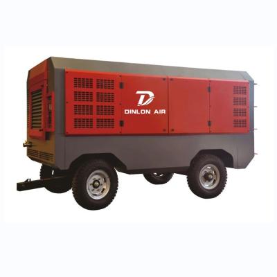 China 600cfm screw type diesel air compressor for public works for sale