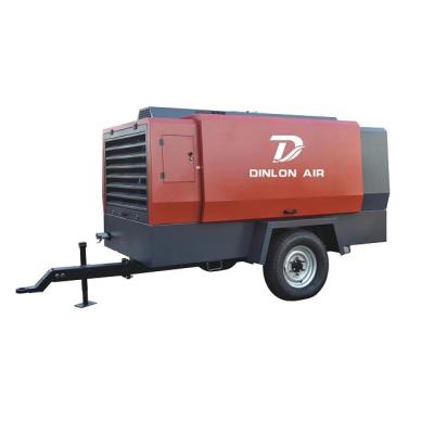 China Diesel Rotary Screw 185cfm 100psi Screw Air Compressor for sale