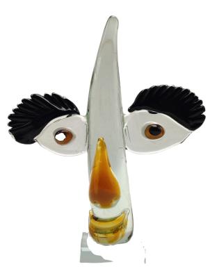 China Europe/North America/Aus/new abstract art theme eye face murano glass sculpture on solid glass blown handmade decor for sale