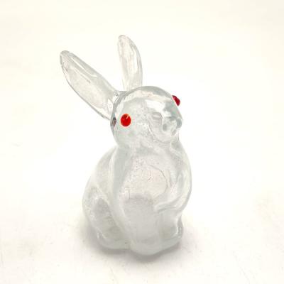 China Europe/North America/Aus/Animal Figurine New Beautiful Full Of Murano Cute White Handmade Glass Miniature Brown Rabbit Of Artwork for sale