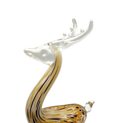 China Europe/North America/Aus/New Figurines Deer Animals Hand Blown Glass Art Gold Deer Collectable Gift Decorate for sale