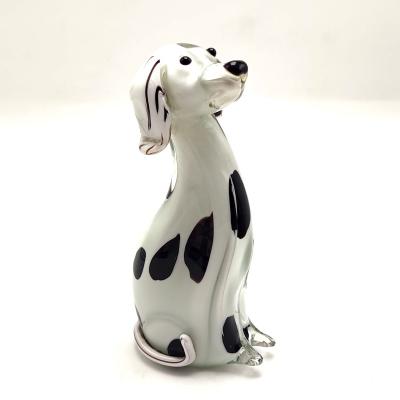 China Europe/North America/Aus/New Blown Glass Lampwork Hand Spotted Dog Figurine for sale