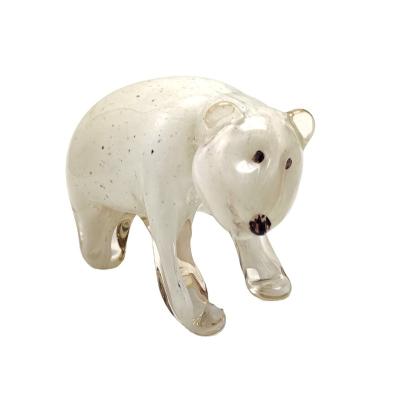 China Europe/North America/Aus/New Art Bear Figurine Animal Collection Blown Clear Glass Glass Hand Blown Bear Glass for sale