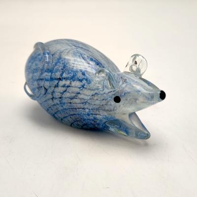 China Europe/North America/Aus/Exquisite light blue murano HAND garden decoration ART NEW BLOWN CLEAR GLASS MOUSE for sale