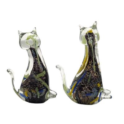 China Europe/North America/Aus/New Art Glass Animal Cat Glass Figurine Glass Decoration for sale