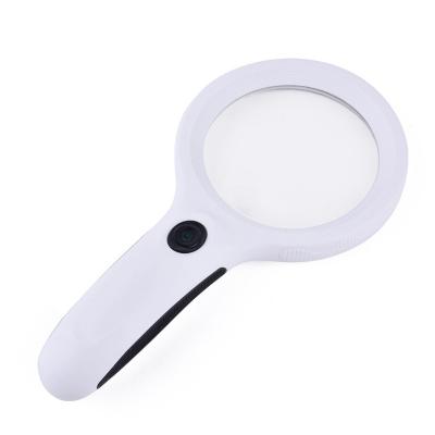 China Non-slip Purple Rubber Magnifier Handheld Magnifier LED Light Banknote Inspection Lamp Handle Reading Glass for sale