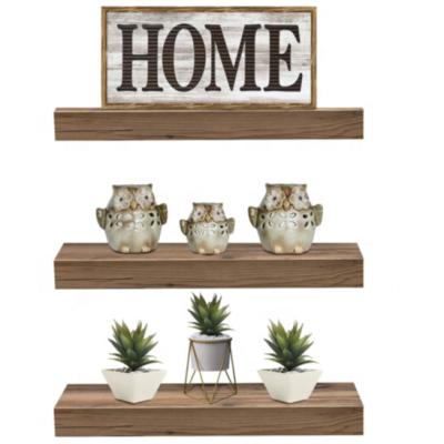 China Europe Set Of Wall Mounted Wooden Organizer Shelf Display 3 Hanging Shelf For Kitchen, Bathroom, Bedroom for sale