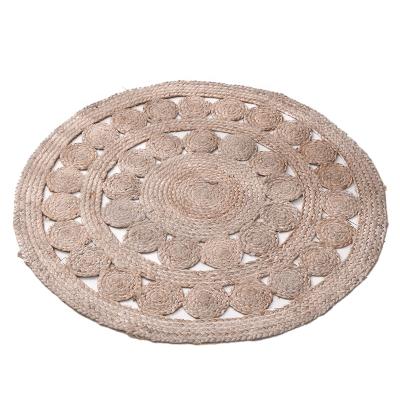 China Wholesale Exquisite Washable Unique Round Rope Woven Rope Woven Place Mat Earth Rug Table Mat Hemp for sale