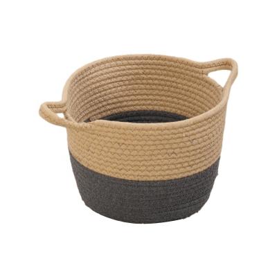 China CLASSIC Small Cotton Storage Basket Factory Price Foldable Laundry Basket Hand - Woven Basket Home Decor for sale