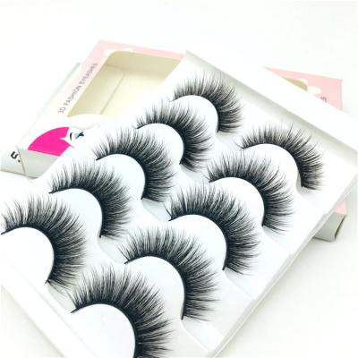 China 3D 5D Mink Fur Lashes Private Label Long Bulk Strip False Lashes 5 Pairs Case Siberian Fur Available Wholesale Natural Mink for sale