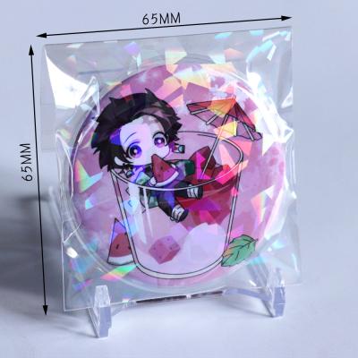 China TGC Game Accessories NEW RELEASE 500PCS 65X90MM HOLOGRAM Badge Protective Sleeves, Badge Sleeves Hologram Holder For 58mm for sale