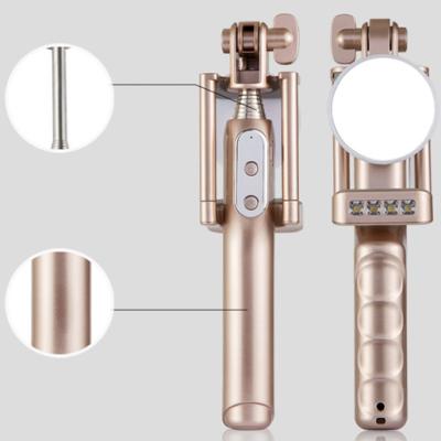 China Multi vara vara telescópica de Monopod de Selfie da função/Selfie com luz e espelho da suficiência do diodo emissor de luz à venda