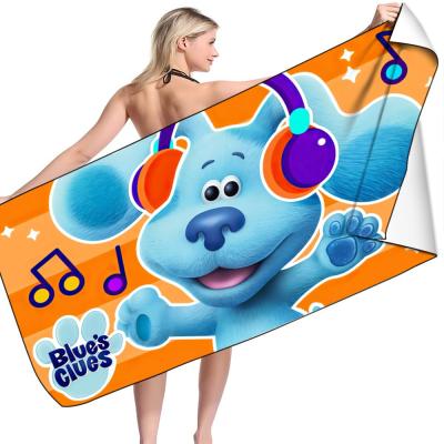 China Amazon Factory Supply Cotton Bath Towels Blue Viable 100% Cotton Quick Drying Towels 100% Cotton Custom Beach Towels For Kids for sale