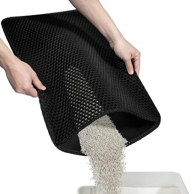 China Foldable Waterproof EVA Cat Litter Mat Doubl Layer Cat Litter Mats No Phthalate Urine Waterproof Double Layer Eva for sale