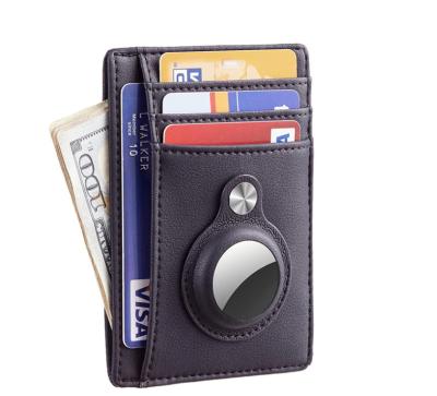 China New Anti-theft Airtag Wallet With Built-in Airtag Holder Credit Card Wallet Air Tag Case Card Holder With Money Clip Business Wallet for sale