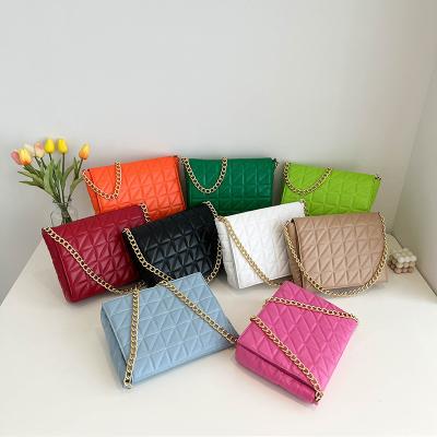 China Luxury Polyester Women Fashion Large Size Thick Chains Bag Below PU Leather Flap Shoulder Bag for sale