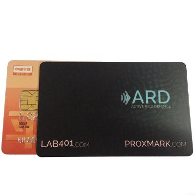 China Waterproof/Waterproof Cheap Price 13.56MHZ Custom Design Credit Card Size Rfid Blocking Card Shield Card for sale