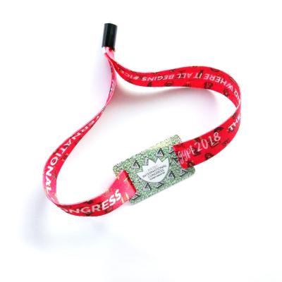 China Waterproof / Waterproof 125Khz TK4100 rfid woven festival wristband FOR GYM for sale