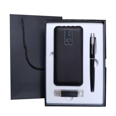 China High End Promotional Gift Ideas 2021 VIP New Product VIP Premium Power Bank USB Flash Drive Giveaways For Business Promotion Wedding Christmas Gift Set for sale