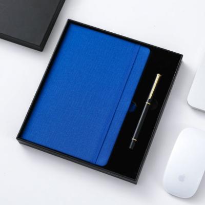 China Luxury Gifts Promotion Father's Day Custom 2 In 1 A5 Notebook With Pen Roll Gift Box for sale