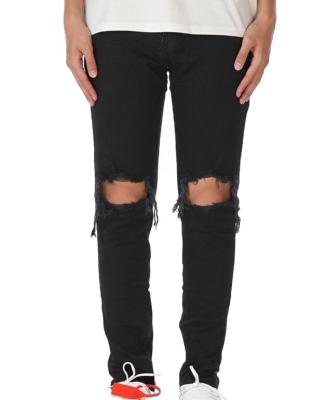 China Wholesale QUICK DRY European&American distressed high street washed ripped slim fit jeans pencil pants for sale